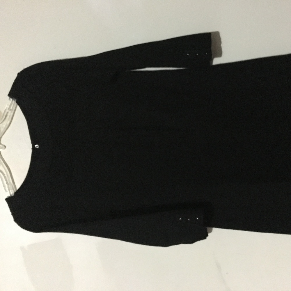 White House Black Market Sz M Black Sweater Dress